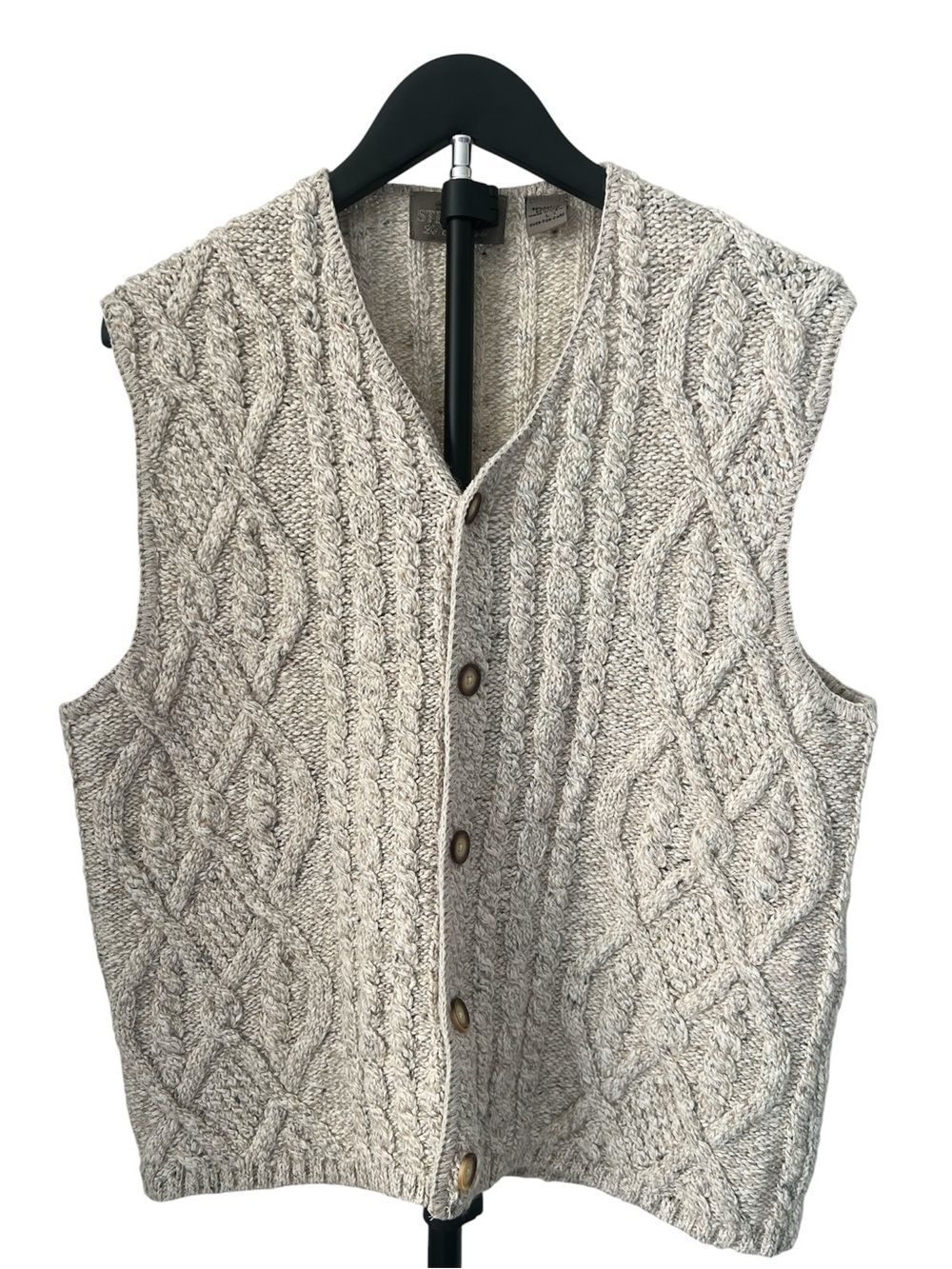 Structure Le Collezione Cable Knit fair aisle granola UNISEX wool blend vest L